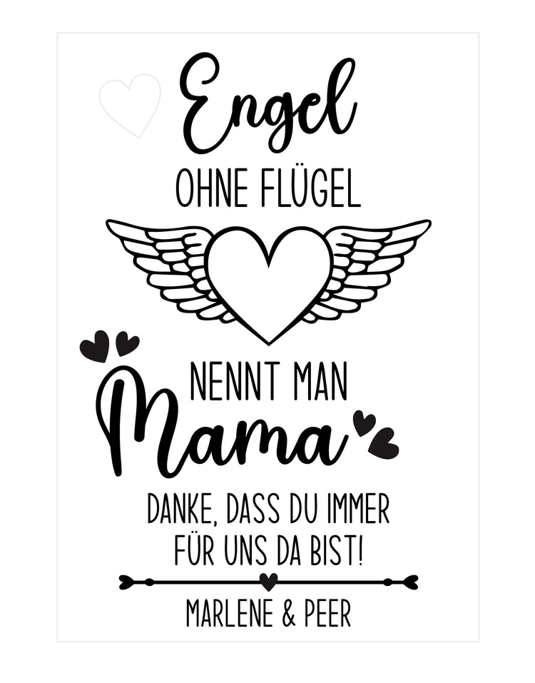 Trockenblumenständer Engel ohne Flügel nennt man Mama mit Vase