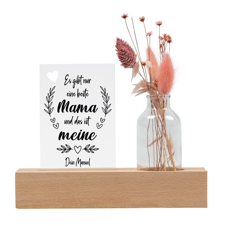 Personalisierbarer Trockenblumenständer Beste Mama mit Vase