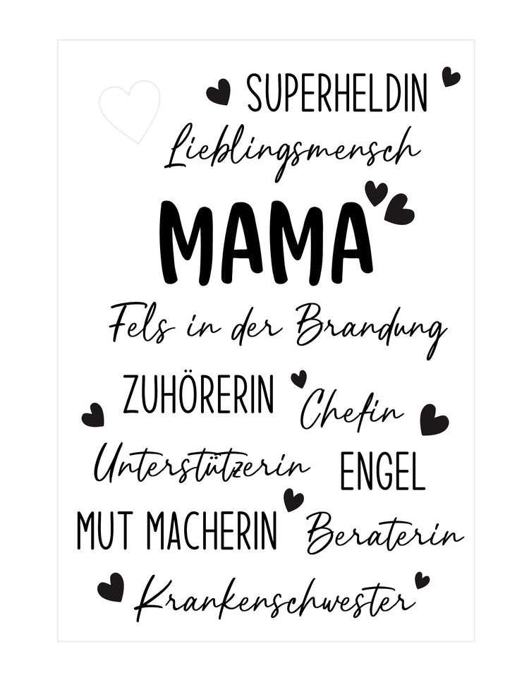 Trockenblumenständer Superheldin Mama mit Vase