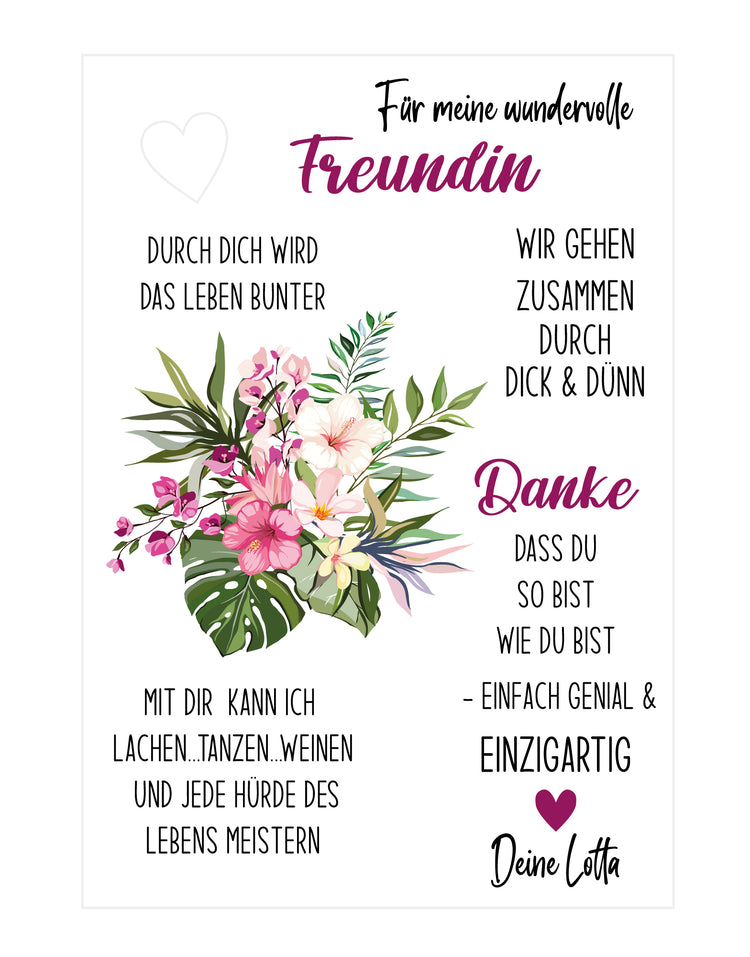 Personalisierbarer Trockenblumenständer Wundervolle Freundin