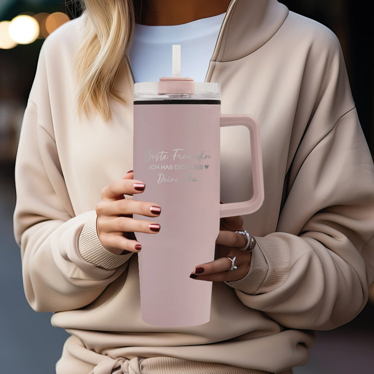 Thermobecher 900 ml Beste Freundin mit Name