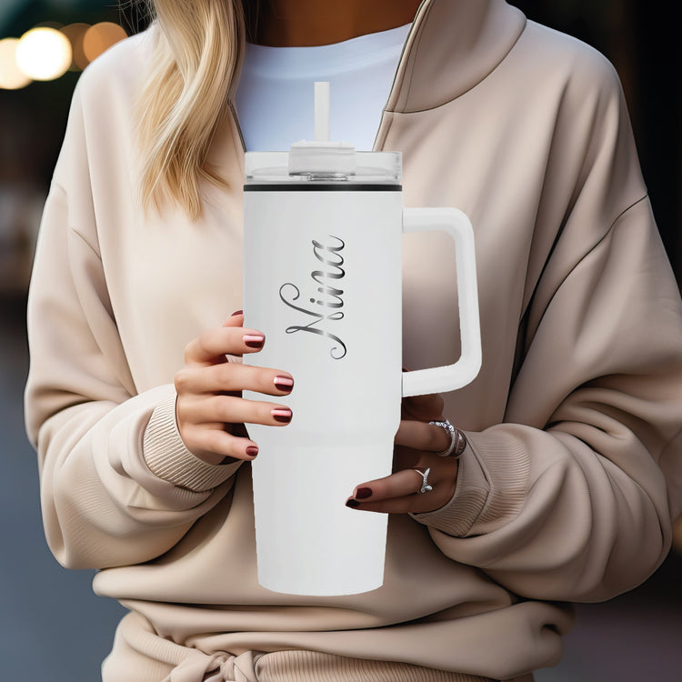 Thermobecher mit Henkel 900 ml mit Wunschname