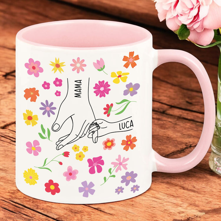 Tasse - Hand in Hand - Familie - mit Personalisierung