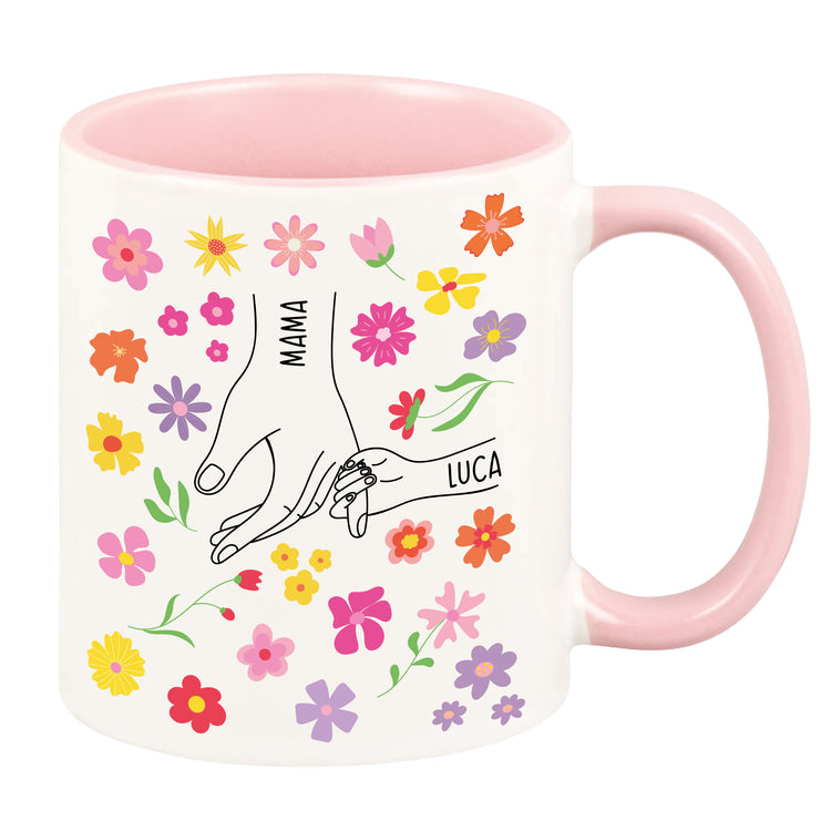 Tasse - Hand in Hand - Familie - mit Personalisierung