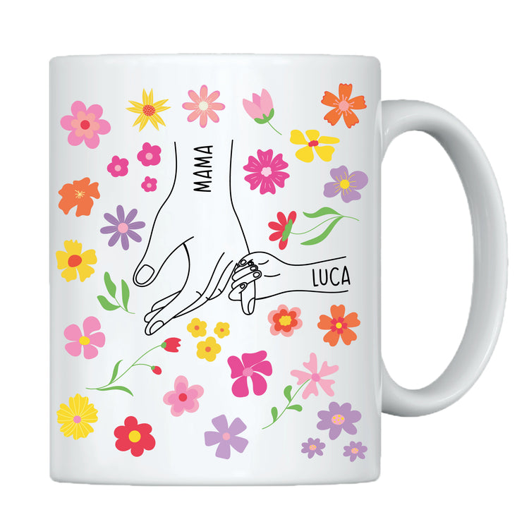 Tasse - Hand in Hand - Familie - mit Personalisierung