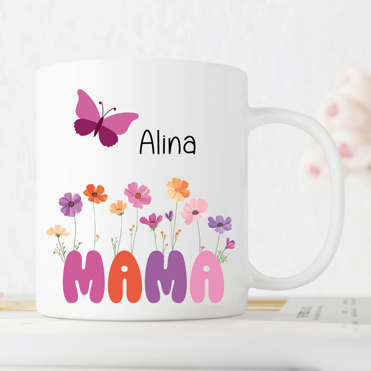 Tasse - Schmetterlinge für Mama - mit Personalisierung
