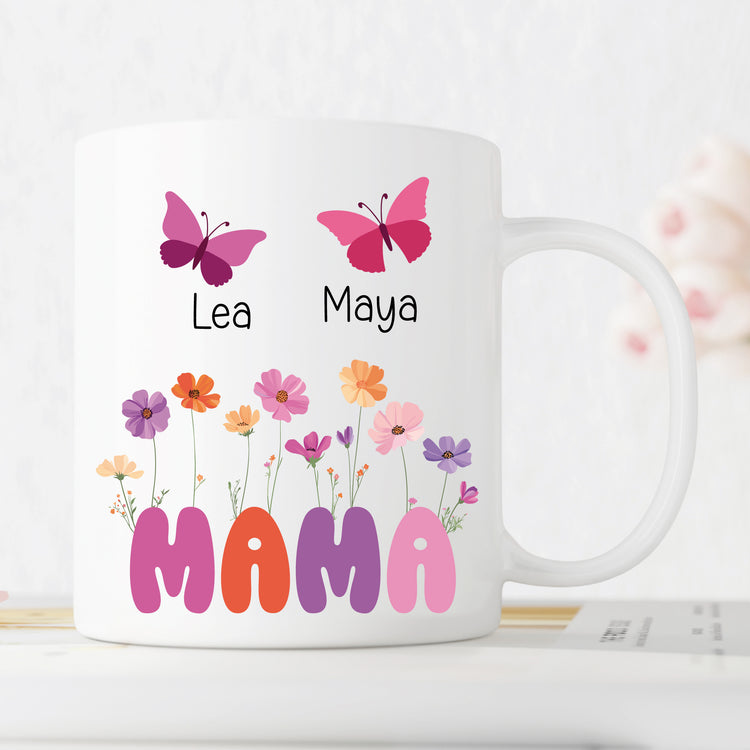 Tasse - Schmetterlinge für Mama - mit Personalisierung