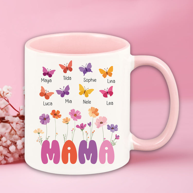 Tasse - Schmetterlinge für Mama - mit Personalisierung