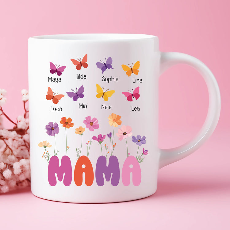 Tasse - Schmetterlinge für Mama - mit Personalisierung