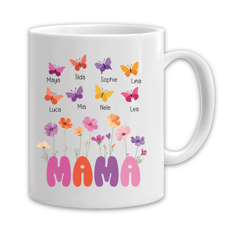 Tasse - Schmetterlinge für Mama - mit Personalisierung