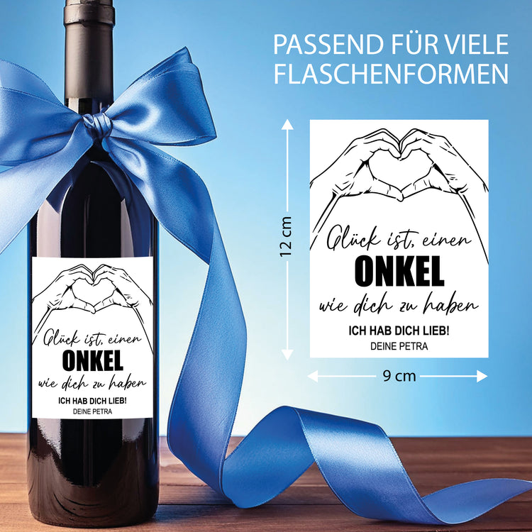 Weinetikett Glück ist - mit Wunschname