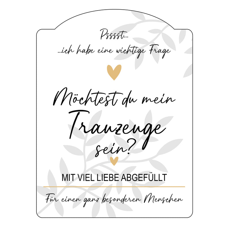 Weinetikett Trauzeuge/Trauzeugin