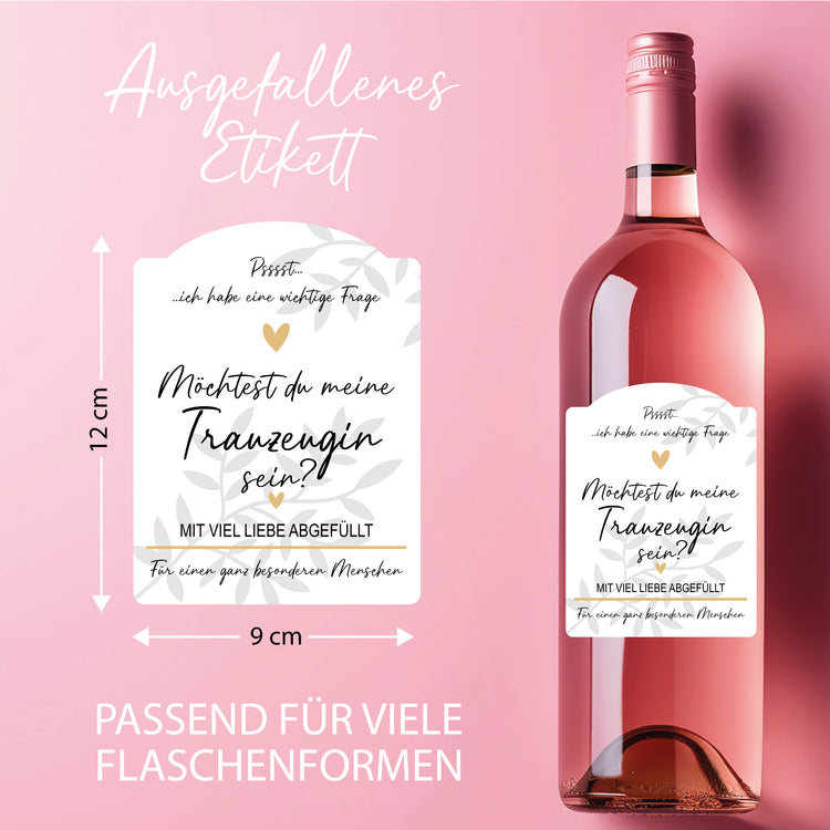 Weinetikett Trauzeuge/Trauzeugin