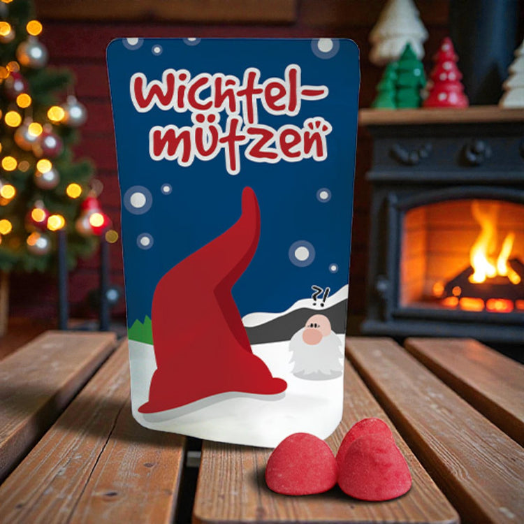 Wichtelmützen aus Erdbeerschaum