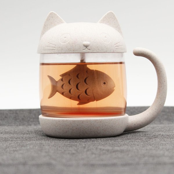 Becher Katze mit Tee-Ei