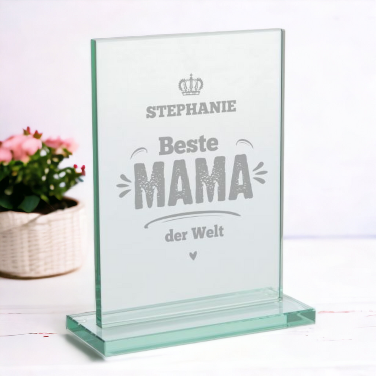 Glaspokal Beste Mama der Welt - personalisiert