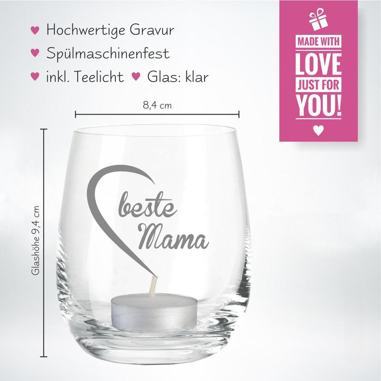 Windlicht-Set  Beste Mama / Bester Papa