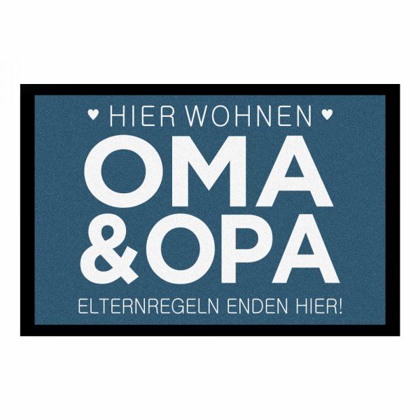Fußmatte Hier wohnen Oma & Opa - Elternregeln enden hier!