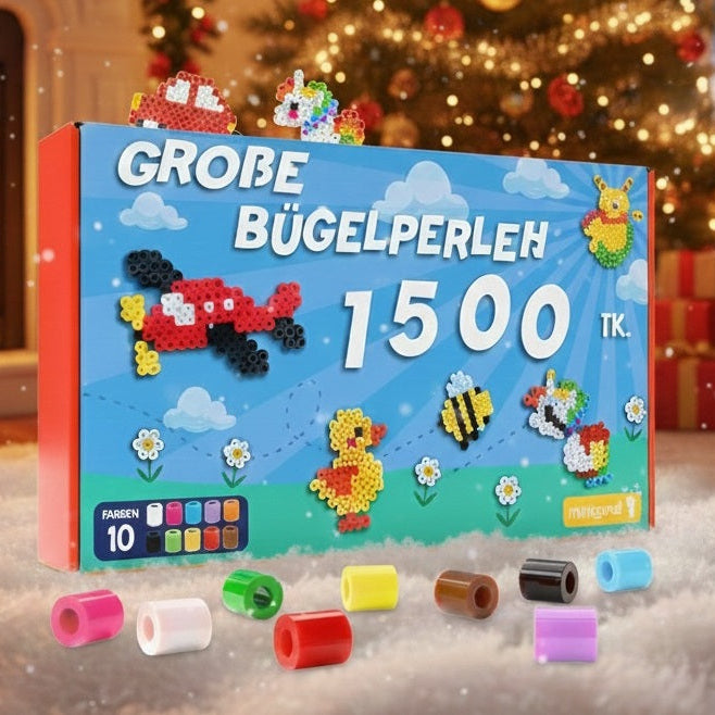 1500x Bügelperlen Groß in 10 tollen Farben