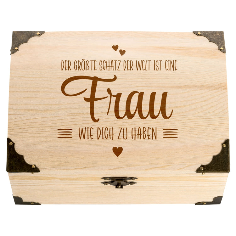 Schatztruhe mit Gravur Der größte Schatz der Welt ... Frau