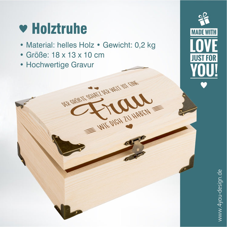 Schatztruhe mit Gravur Der größte Schatz der Welt ... Frau