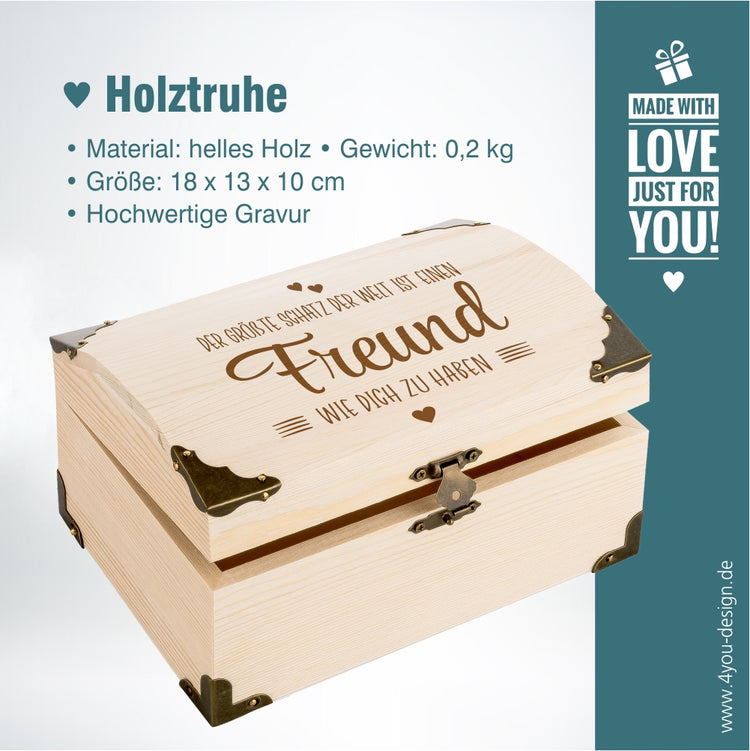 Schatztruhe mit Gravur Der größte Schatz der Welt ... Freund