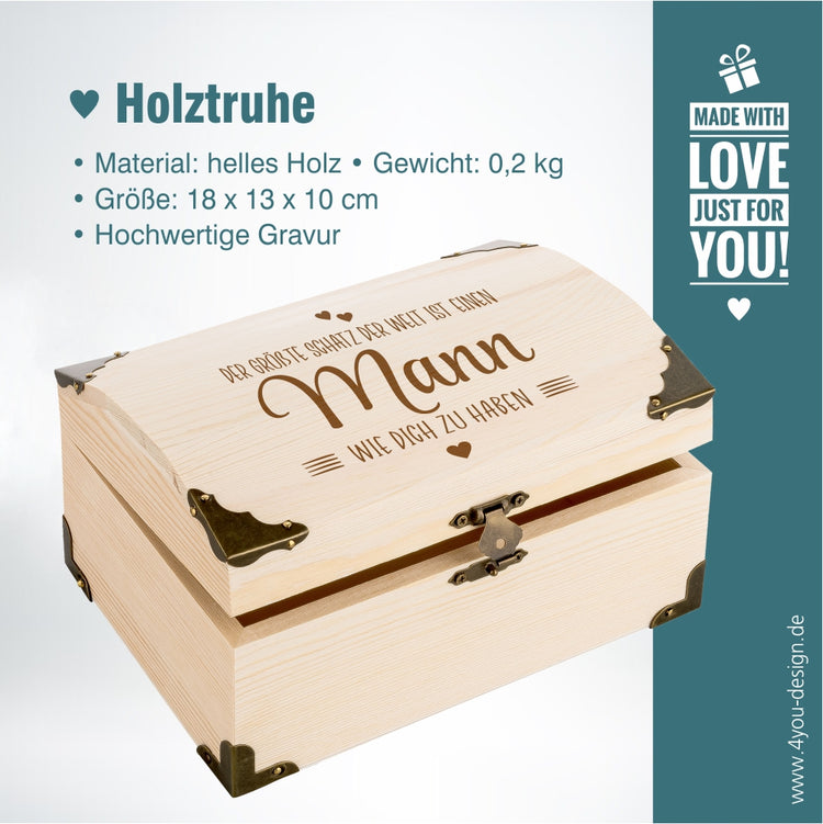 Schatztruhe mit Gravur Der größte Schatz der Welt ... Mann