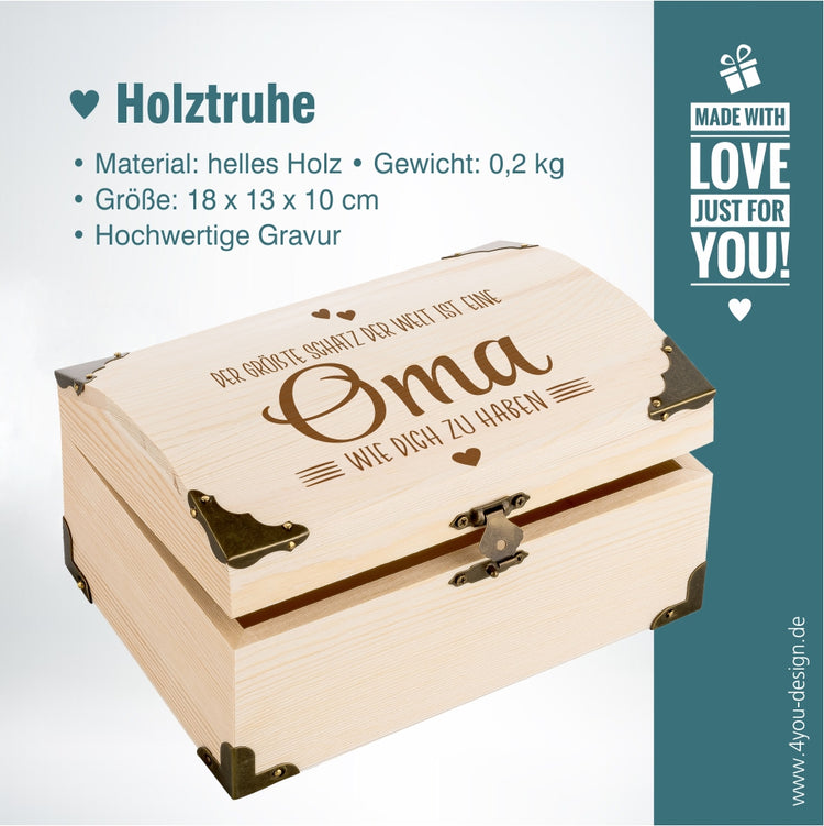 Schatztruhe mit Gravur Der größte Schatz der Welt ... Oma