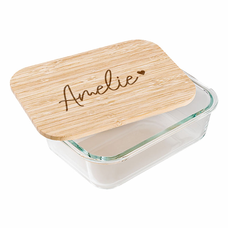 Lunchbox mit Namen - Design Heart graviert