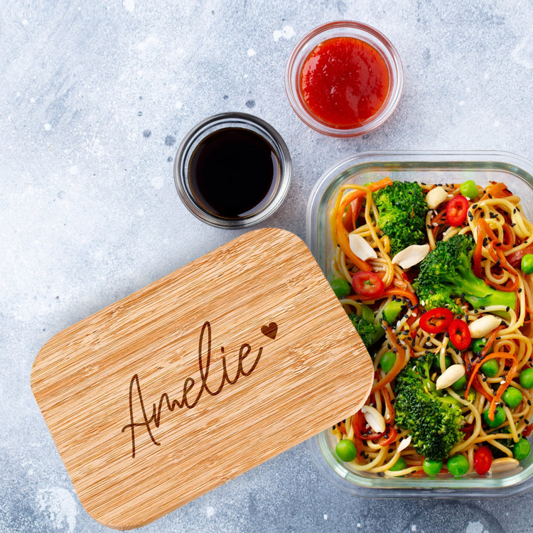 Lunchbox mit Namen - Design Heart graviert