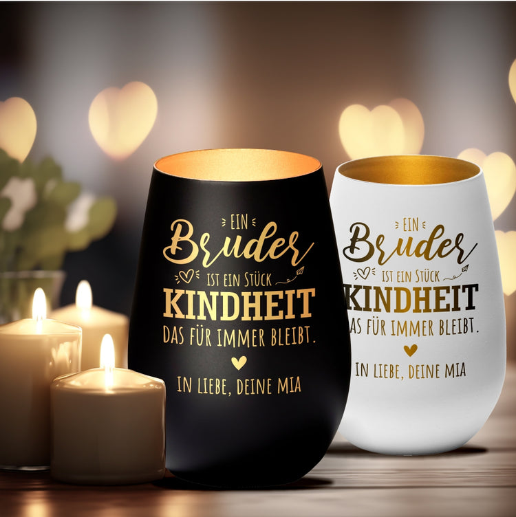 Windlicht Ein Bruder ist ein Stück Kindheit das für immer bleibt personalisiert