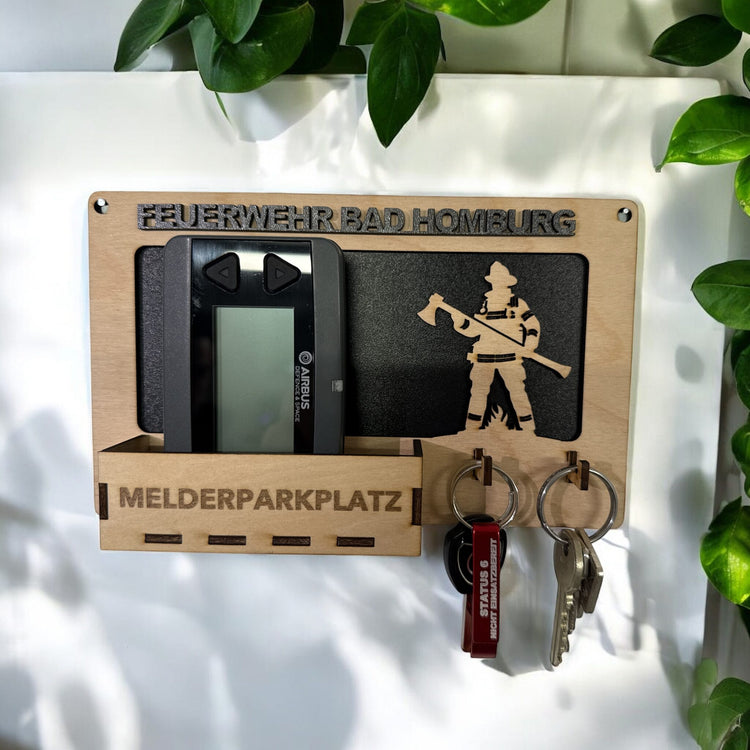 Feuerwehr Melderparkplatz / Schlüsselbrett - personalisiert