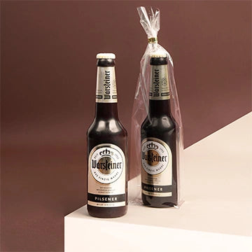 Feierabend-Set - Bierflasche und Pizza aus Schokolade