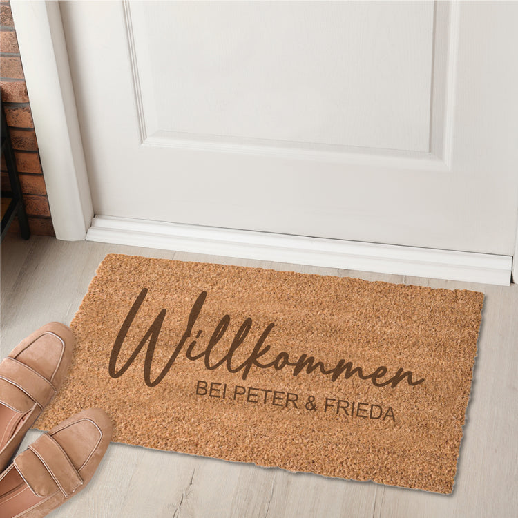 Kokos-Fußmatte Willkommen
