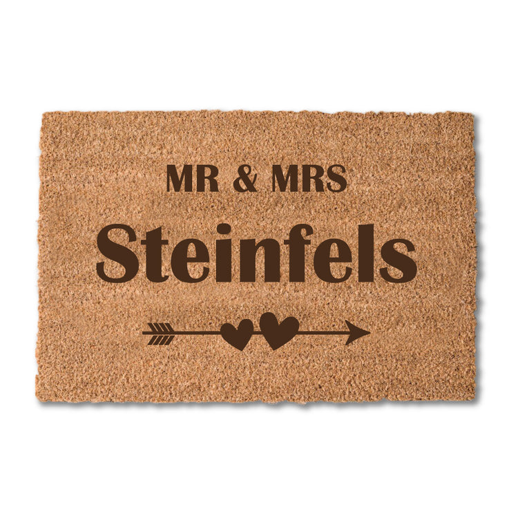 Kokos-Fußmatte Mr. & Mrs.