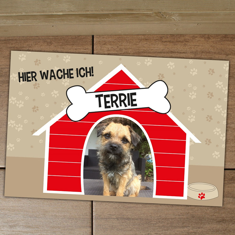 Fußmatte Hundehütte mit Foto