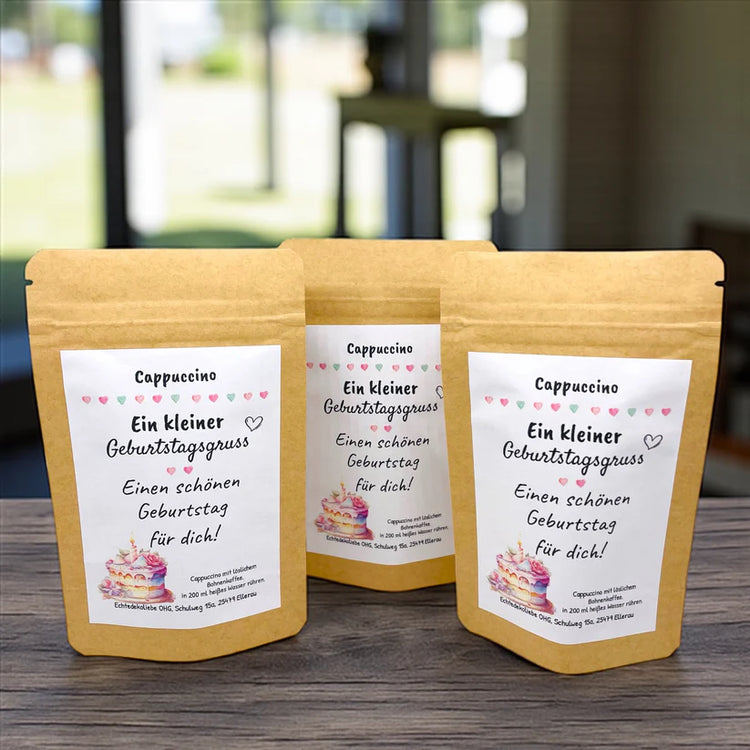 3-er Set - Ein kleiner Geburtstagsgruß - Cappuccino