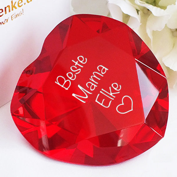 Glasherz Beste Mama mit Name