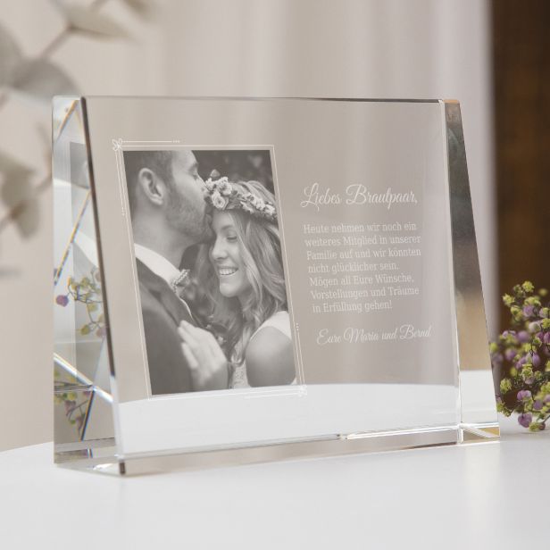 Glasfoto Hochzeit selbst gestalten