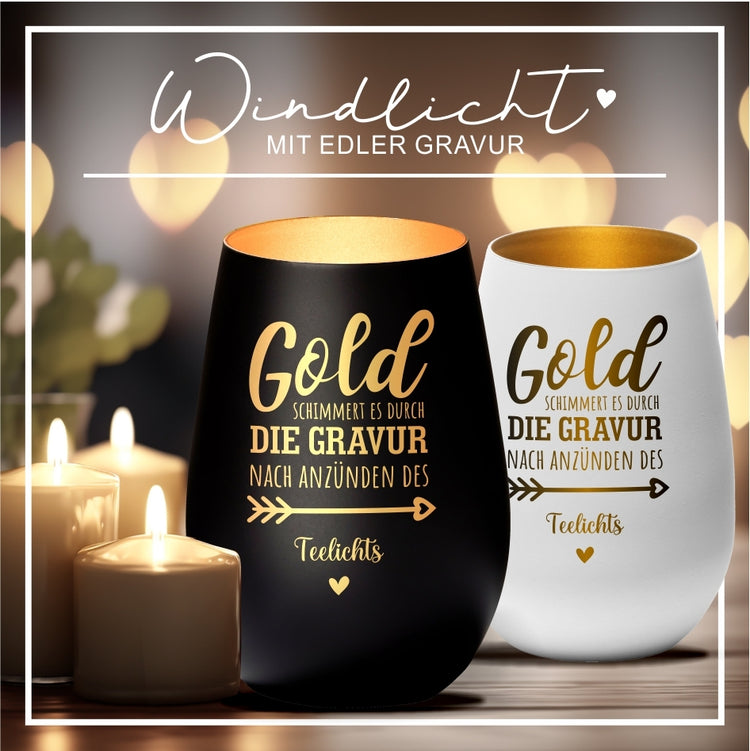 Windlicht Hochzeit Kranz personalisiert