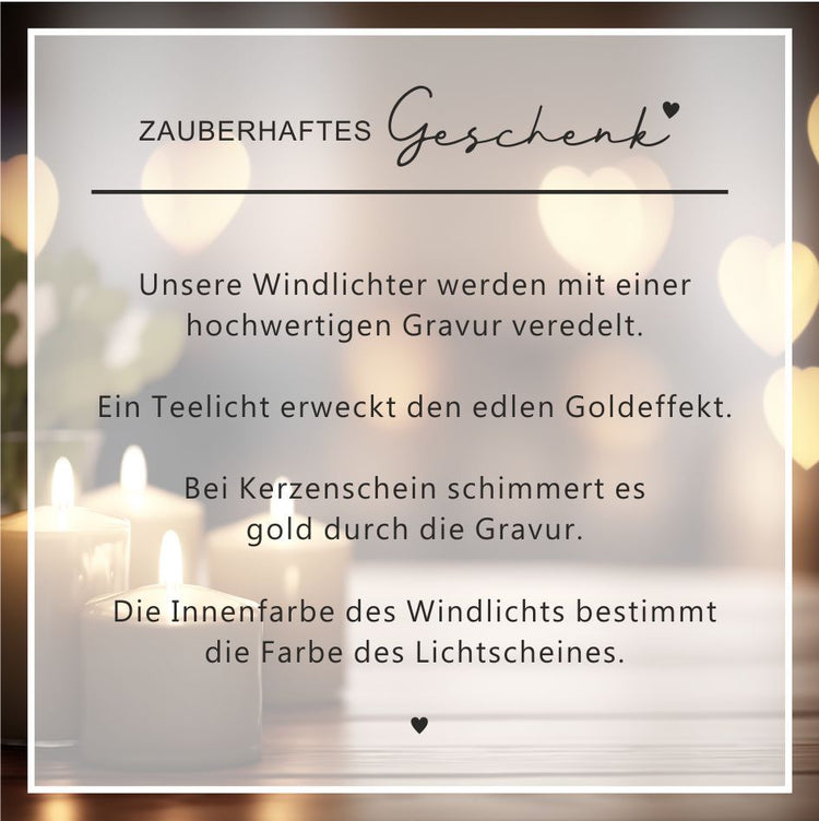 Windlicht Hochzeit Kranz personalisiert