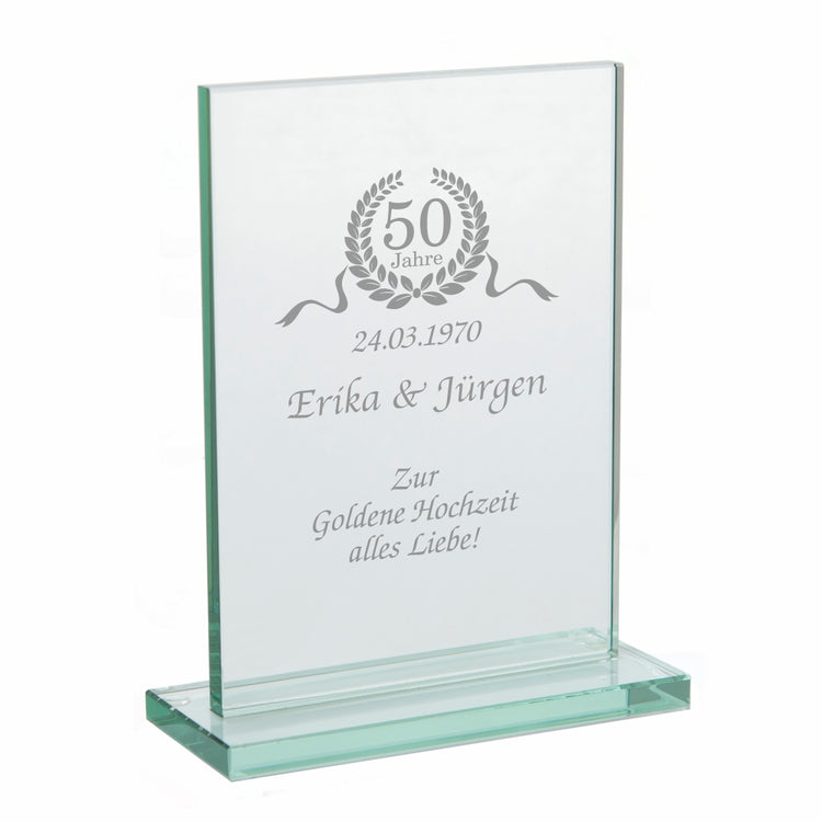 Personalisierter Glaspokal Zur Goldenen Hochzeit