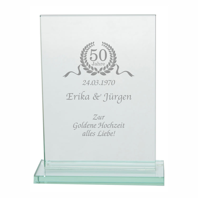 Personalisierter Glaspokal Zur Goldenen Hochzeit