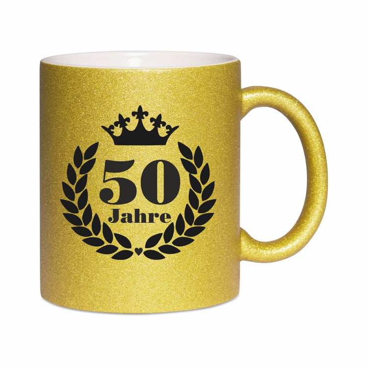 Goldene Tasse zur Goldenen Hochzeit - personalisiert