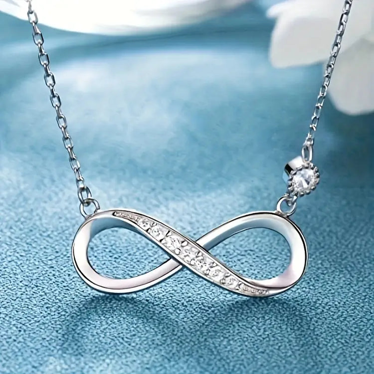 Halskette Unendlichkeit 925er Silber mit Zirkonia