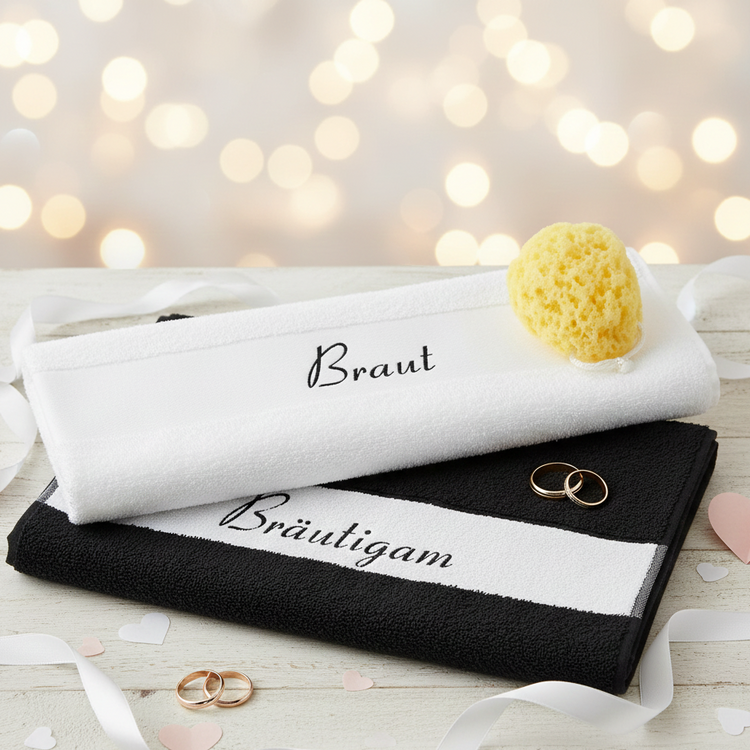 Handtuch-Set Braut & Bräutigam
