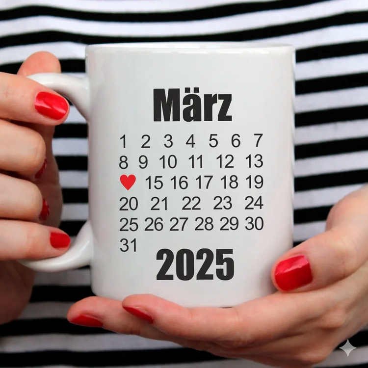 Tasse Herzensdatum – personalisierbar
