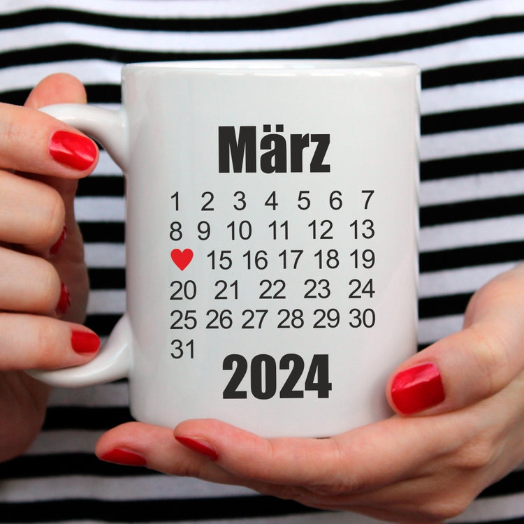Tasse Herzensdatum – personalisierbar