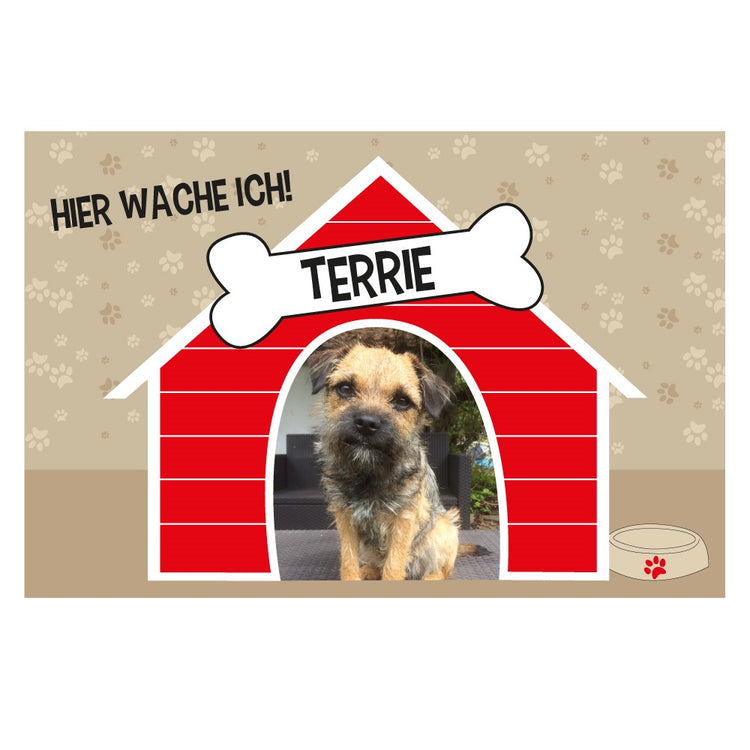Fußmatte Hundehütte mit Foto