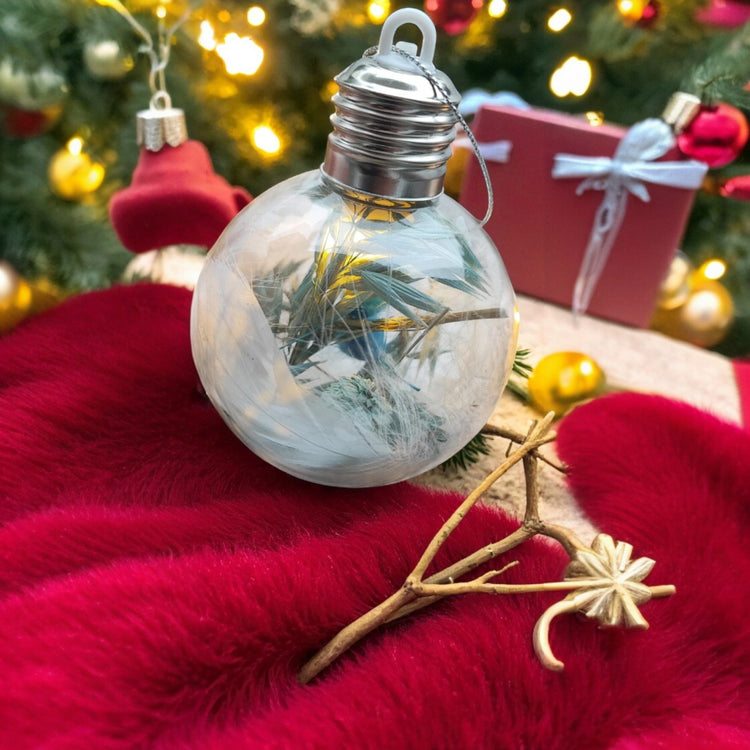 LED-Weihnachtskugel - Trockenblumen Geldgeschenk